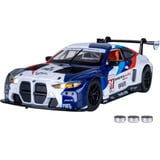 Jamara BMW M4 GT3 Diecast, Modellfahrzeug weiß, Maßstab 1:24, inkl. Knopfzellen