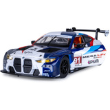 Jamara BMW M4 GT3 Diecast, Modellfahrzeug weiß, Maßstab 1:24, inkl. Knopfzellen