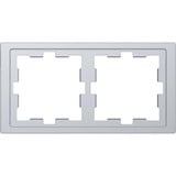 Merten Rahmen 2-fach D-Life, Thermoplast lackiert, glänzend, Schutzart IP20, Maße 90x163x12 mm edelstahl, Retail