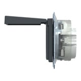 Merten Schutzkontakt-Steckdose mit Klappdeckel und erhöhtem Berührungsschutz IP44, 16 Ampere anthrazit, Retail