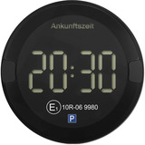 OOONO Elektronische Parkscheibe P-DISC NO2, vollautomatische Parkuhr Ø 70mm, dunkler Hintergrund