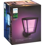 Philips White & Color Ambiance Econic Outdoor stehende Wandleuchte, LED-Leuchte schwarz