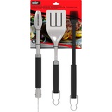 Weber Premium Grillbesteck, 3-teilig edelstahl/schwarz, Wender, Grillzange und Pinsel