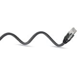 goobay Ethernet-Kabel USB-A 3.2 Gen1 Stecker > RJ-45 Stecker, LAN-Adapter schwarz/silber, 1 Meter, geflochtener Textilmantel