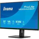 iiyama ProLite XB3294UHSCP-B1, LED-Monitor 80 cm (31.5 Zoll), schwarz (matt), UltraHD/4K, VA, HDMI, DP, USB-C, USB-Hub