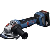 Bosch Professional Akku-Winkelschleifer GWS 18V-11PS Professional solo, 18Volt blau/schwarz, ohne Akku und Ladegerät, Zusatzhandgriff, in L-BOXX