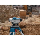 Bosch Professional Optisches Nivelliergerät GOL 20 G Professional, mit Baustativ + Messstab blau, Koffer, Maßeinheit 400 Gon