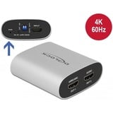 DeLOCK HDMI HD Audio Extractor 4K 60 Hz zu HDMI mit eARC, Adapter silber