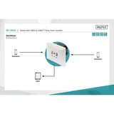 Digitus Steckdose mit USB A und USB-C Ports, Unterputz-Montage weiß, 2x USB-A, 1x USB-C, 3,1A