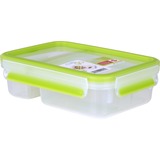 Emsa CLIP & GO Joghurtbox 0,6 Liter, Lunch-Box hellgrün/transparent, mit "Knick-Ecke" und Deckel