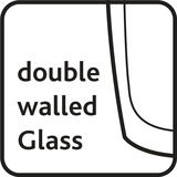 Emsa TEA MUG Thermo-Teebecher 0,4 Liter schwarz/transparent, Glas, Drehverschluss