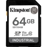 Kingston Industrial 64 GB SDXC, Speicherkarte schwarz, UHS-I U3, Class 10, V30, A1
