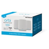 Netgear Orbi WiFi6 Tri-Band Mesh System 3er Set, Mesh Router weiß