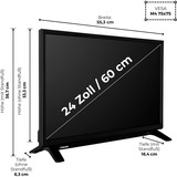 Toshiba 24WV2F63DAZ, LED-Fernseher 60 cm (24 Zoll), schwarz, WXGA, VIDAA-Betriebssystem