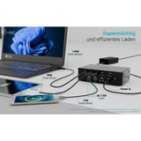 i-tec Thunderbolt 5 Quattro Display Docking Station, Dockingstation schwarz, 5x USB, Power Delivery 140W