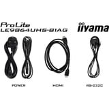 iiyama ProLite LE9864UHS-B1AG, Public Display schwarz (matt), UltraHD/4K, VA, WiFi, Fernbedienung