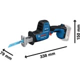 Bosch Professional Akku-Säbelsäge GSA 18V-24 Professional solo, 18Volt blau/schwarz, ohne Akku und Ladegerät, in L-BOXX