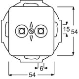 Busch-Jaeger Potentialausgleich Anschlussdose zweifach Unterputz weiß, Retail