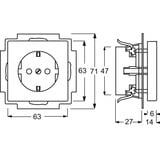 Busch-Jaeger Schutzkontaktsteckdose mit erhöhtem Berührungsschutz und Aufdruck EDV weiß, Retail