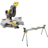 DEWALT Paneelsägen-Set DWS780KIT + Untergestell DE7023, Kapp- und Gehrungssäge gelb, 1.675 Watt