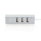 Digitus 3-Port USB Typ-C Hub, Dockingstation silber/weiß, + Fast Ethernet LAN-Adapter