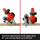 EINHELL Akku-Handkreissäge TE-CS 18/150 Li-Solo, 18Volt rot/schwarz, ohne Akku und Ladegerät