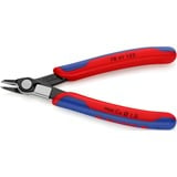 KNIPEX Electronic Super Knips 78 41 125, Elektronik-Zange rot/blau, mit Öffnungsfeder