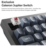 Keychron V1 Max, Gaming-Tastatur schwarz/blaugrau, ES-Layout, Gateron Jupiter Red, Hot-Swap, RGB