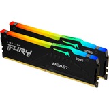 Kingston FURY DIMM 32 GB DDR5-5200 (2x 16 GB) Dual-Kit, Arbeitsspeicher schwarz, KF552C36BBEAK2-32, FURY Beast RGB, INTEL XMP, AMD EXPO