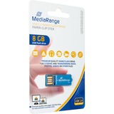 MediaRange USB Nano 8 GB, USB-Stick blau, USB-A 2.0, mit Büroklammer-Funktion