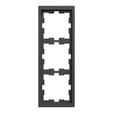 Merten Rahmen dreifach für Senkrecht- und Waagerechtmontage aus lackiertem Thermoplast anthrazit, Retail