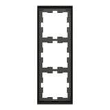 Merten Rahmen dreifach für Senkrecht- und Waagerechtmontage aus lackiertem Thermoplast anthrazit, Retail