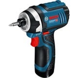 Bosch Professional Akku-Drehschlagschrauber GDR 12V-105 Professional blau/schwarz, 2x Li-Ionen Akku 2,0Ah, in L-BOXX