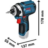 Bosch Professional Akku-Drehschlagschrauber GDR 12V-105 Professional blau/schwarz, 2x Li-Ionen Akku 2,0Ah, in L-BOXX