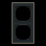 Busch-Jaeger Rahmen zwei fach mit Dekorring gold, Retail