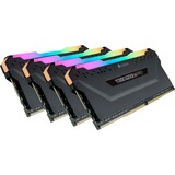 Corsair DIMM 64 GB DDR4-3600 (4x 16 GB) Quad-Kit, Arbeitsspeicher schwarz, CMW64GX4M4D3600C18, Vengeance RGB PRO, INTEL XMP