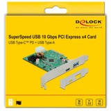 DeLOCK DeLOCK PCIe x4>1x extern USB-C 3.2 Gen 2 + USB-A 3.2 Gen 2, USB-Controller 