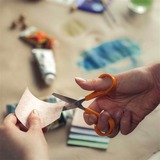 Fiskars Classic Hobbyschere, 13cm orange/silber