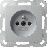 Gira Steckdose mit Erdungsstift und erhöhtem Berührungsschutz System 55 aluminium, Retail