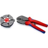 KNIPEX MultiCrimp 97 33 02, mit Wechselmagazin, Crimpzange rot/blau, inkl. 5 Crimpeinsätzen