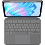 Logitech Combo Touch, Tastatur grau, DE-Layout, Scherenmechanik, für iPad Air 11" (M2) und iPad Air (5. Generation)