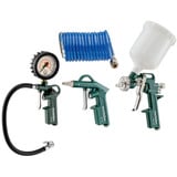 Metabo LPZ 4 Set (601585000) Druckluft-Werkzeugset, Ausblas-Werkzeug inkl. Blaspistole, Reifenfüllmessgerät, Farbspritzpistole