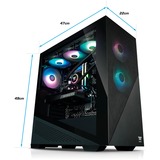 Thermaltake Hyperion V2 Black, Gaming-PC schwarz/transparent, Windows 11 Home 64-Bit