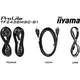 iiyama ProLite TF2438MSC-B1, LED-Monitor 60.5 cm (23.8 Zoll), schwarz, FullHD, Touchscreen, HDMI