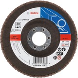 Bosch Fächerschleifscheibe X551 Expert for Metal, Ø 125mm, K80 Bohrung 22,23mm, abgewinkelt