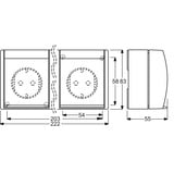 Busch-Jaeger Schutzkontakt Steckdose 3-fach waagerecht 2300/3 EWN-53 blau, Retail