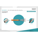 Digitus Professional Cat.7 S/FTP Verlegekabel simplex, B2ca orange, 500 Meter Trommel