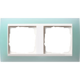 Gira Abdeckrahmen mit 2 Einheiten und Zwischenrahmen, glänzend, Abdeckung Retail