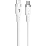 Hyper USB Silikon Ladekabel, USB-C Stecker > USB-C Stecker weiß, 1,5 Meter, PD 3.0, Laden mit bis zu 60 Watt