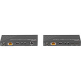 Lindy 150m Cat.6 HDBaseT KVM Extender, HDMI Verlängerung schwarz, HDMI 4K60, USB 2.0 & IR